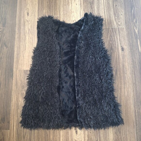 💙 70's Style Hooks Closure Vest Fluffy Cozy Warm Size S/M Winter Fall Outdoors - Picture 4 of 7